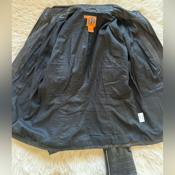 Tory Burch Black Leather Jacket size 12 - Picture 13 of 13